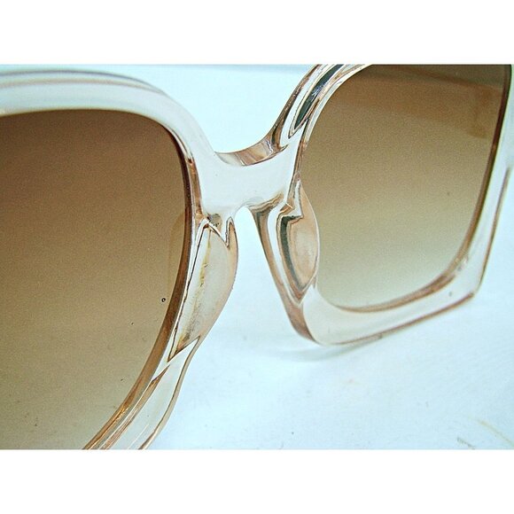 Womens Oversized Square Shape Fashion Sunglasses Peach Frame and Lens Cloth Case - Picture 8 of 9